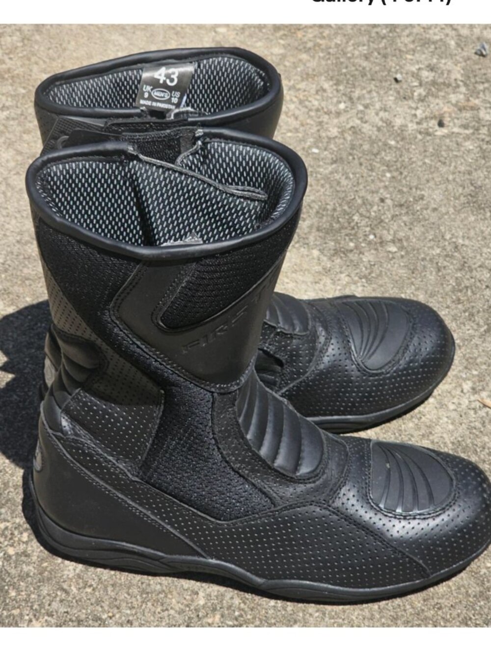 First Gear Hipora Leather Motorcycle Boots Breathable Waterproof Mens 43 US 10 - Picture 5 of 14